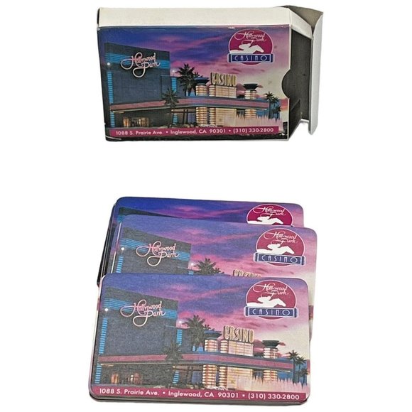Vintage HOLLYWOOD PARK CASINO Playing Cards Open Box Complete - Picture 4 of 5
